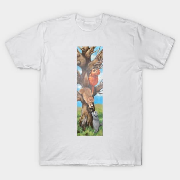 Cats in the tree T-Shirt by Miri Baruch